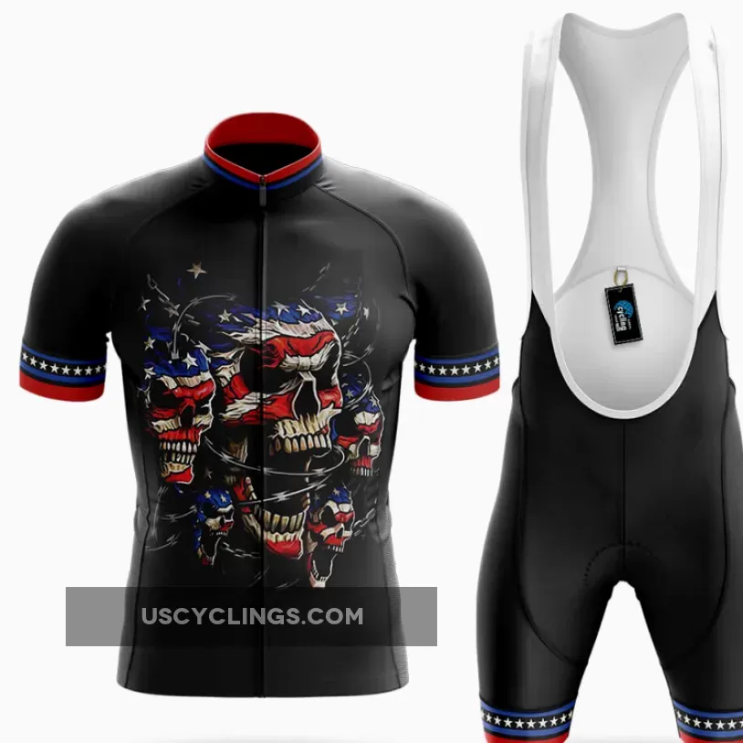 USA Flag Skull V3 - Men's Cycling Kit / Full Set Online