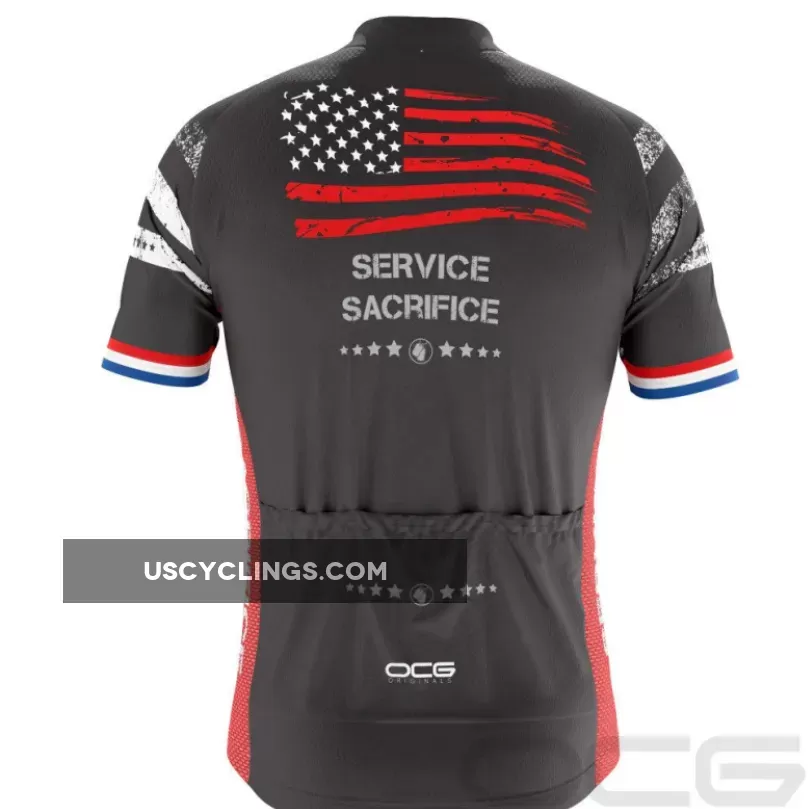 New Releases Men's Military Service Sacrifice Short Sleeve Cycling Jersey