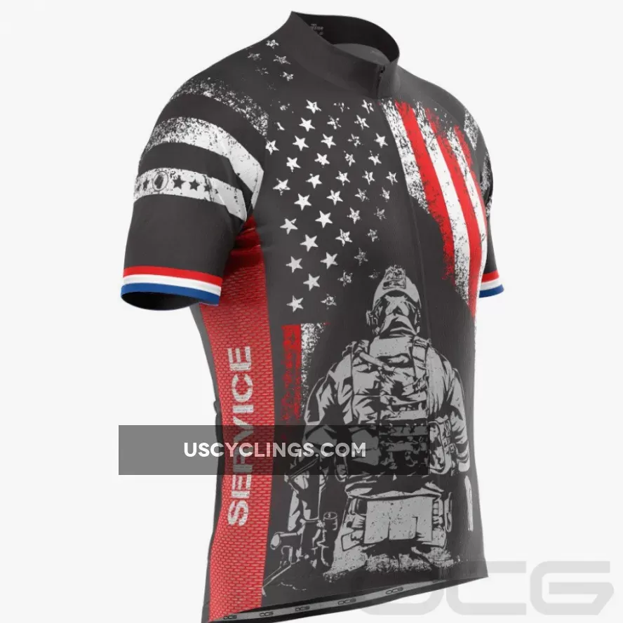 New Releases Men's Military Service Sacrifice Short Sleeve Cycling Jersey