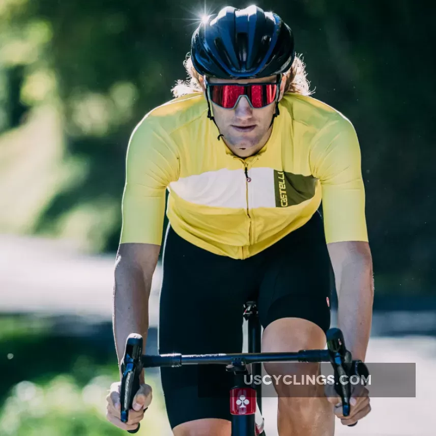 Castelli Prologo 7 Jersey - Yellow White 4522023-782-M For Sale