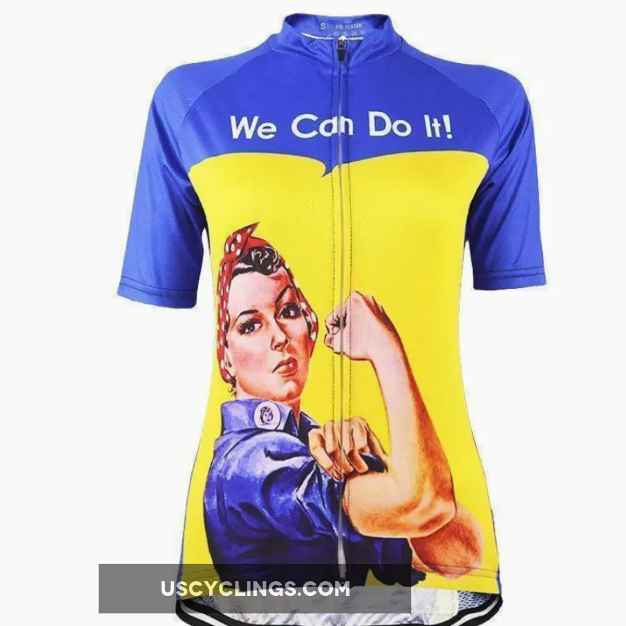 Women's Rosie the Riveter Short Sleeve Cycling Jersey