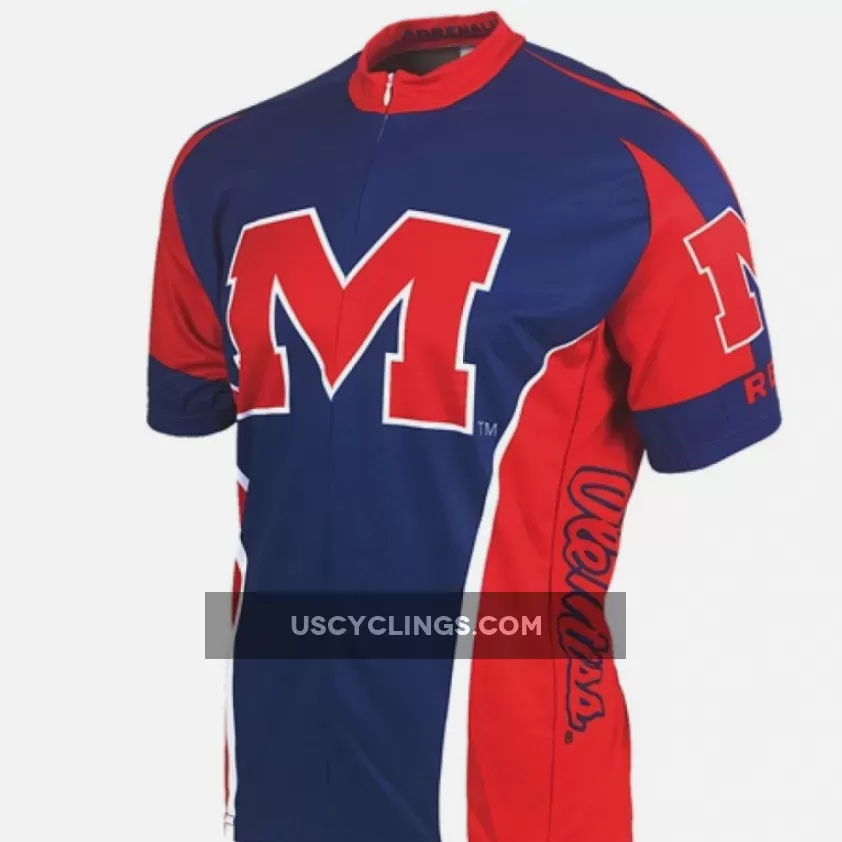 NCAA The University of Mississippi Ole Miss Rebels Short Sleeve Cycling Jerseys
