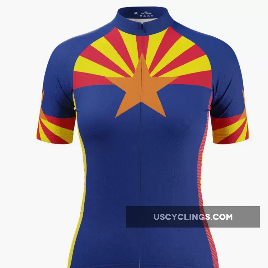 Online Women's Arizona State Flag Short Sleeve Cycling Jersey