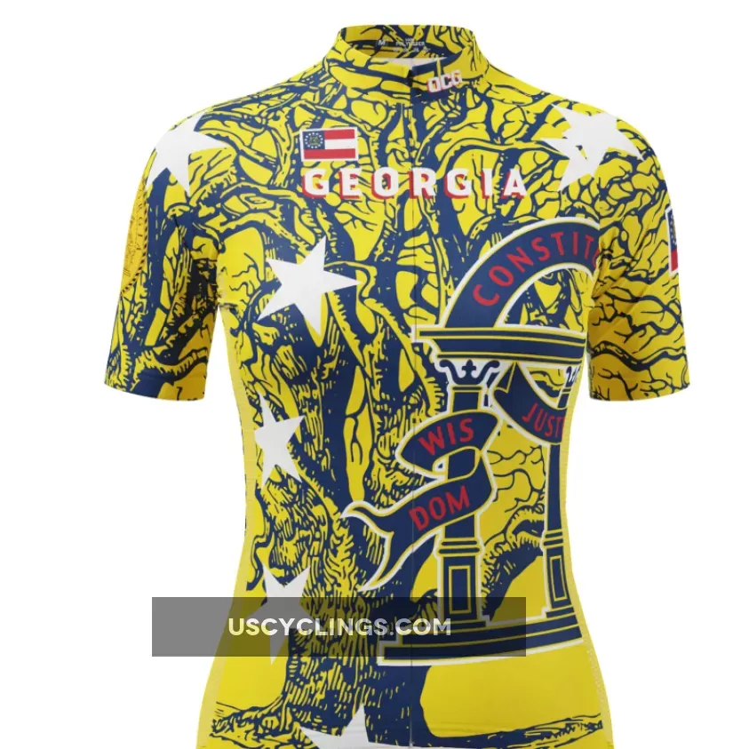 Women's Georgia US State Short Sleeve Cycling Jersey For Sale