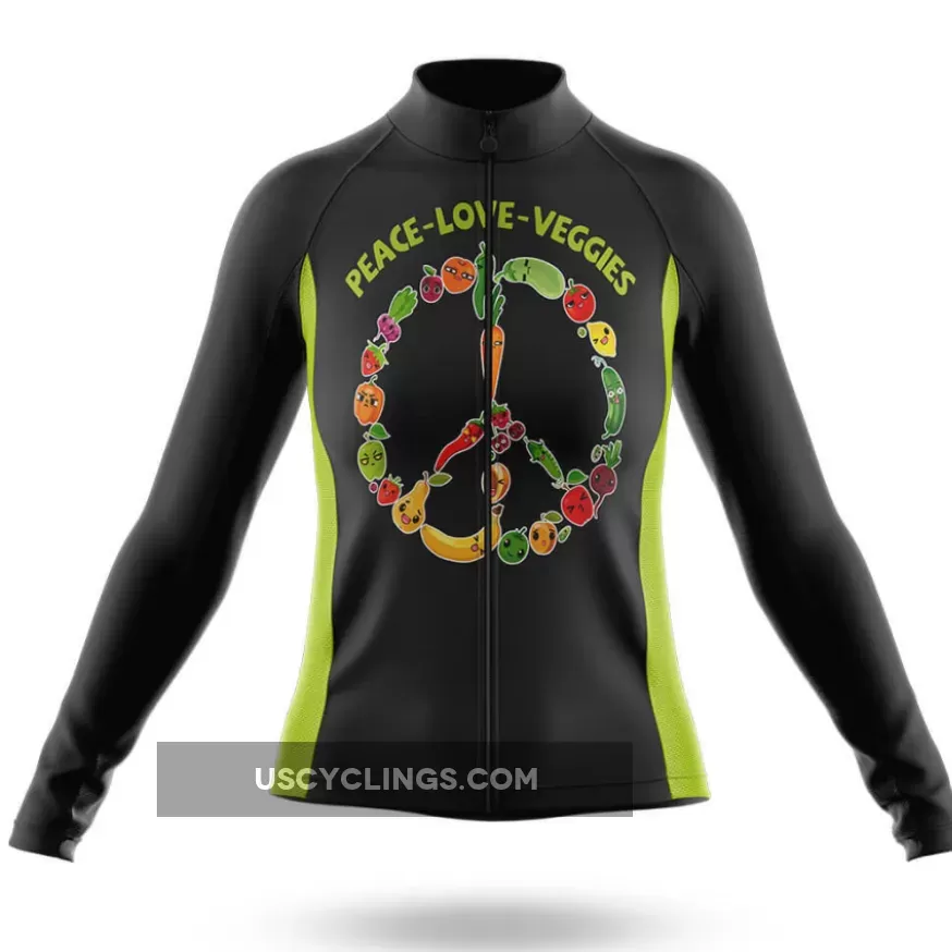 Peace Love Veggies - Women's Cycling Kit / Long Sleeve Jersey