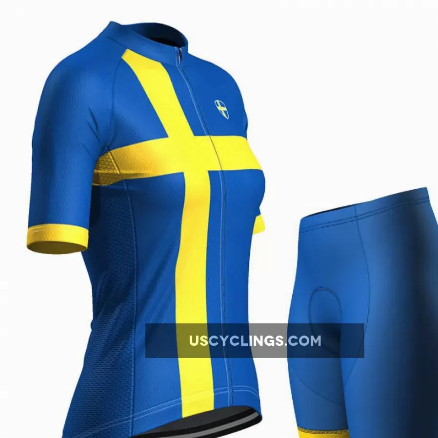 Women's Sweden Swedish Flag Pro-Band Cycling Kit Sweden Kit