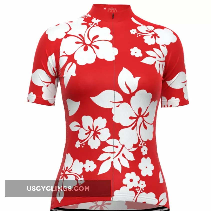 Women's Hawaiian Aloha Floral Short Sleeve Cycling Jersey For Sale