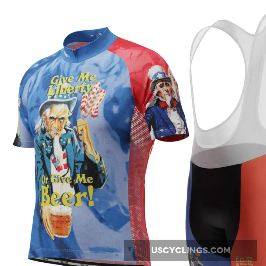Men's Uncle Sam Liberty Or Beer Short Sleeve Cycling Kit For Sale