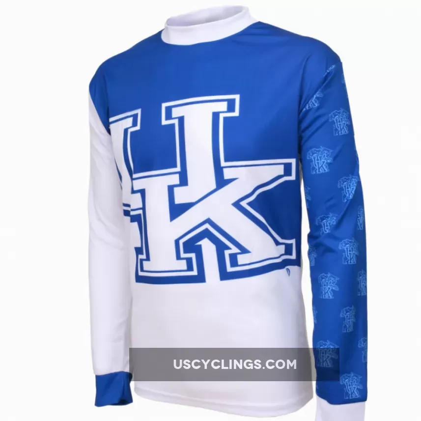 NCAA UK Kentucky Wildcats Mountain Long Sleeve MTB Bike Cycling Jerseys
