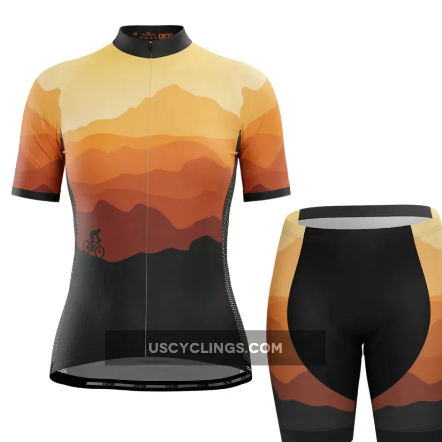 Online Women's Ride Free Sunset Short Sleeve Cycling Kit
