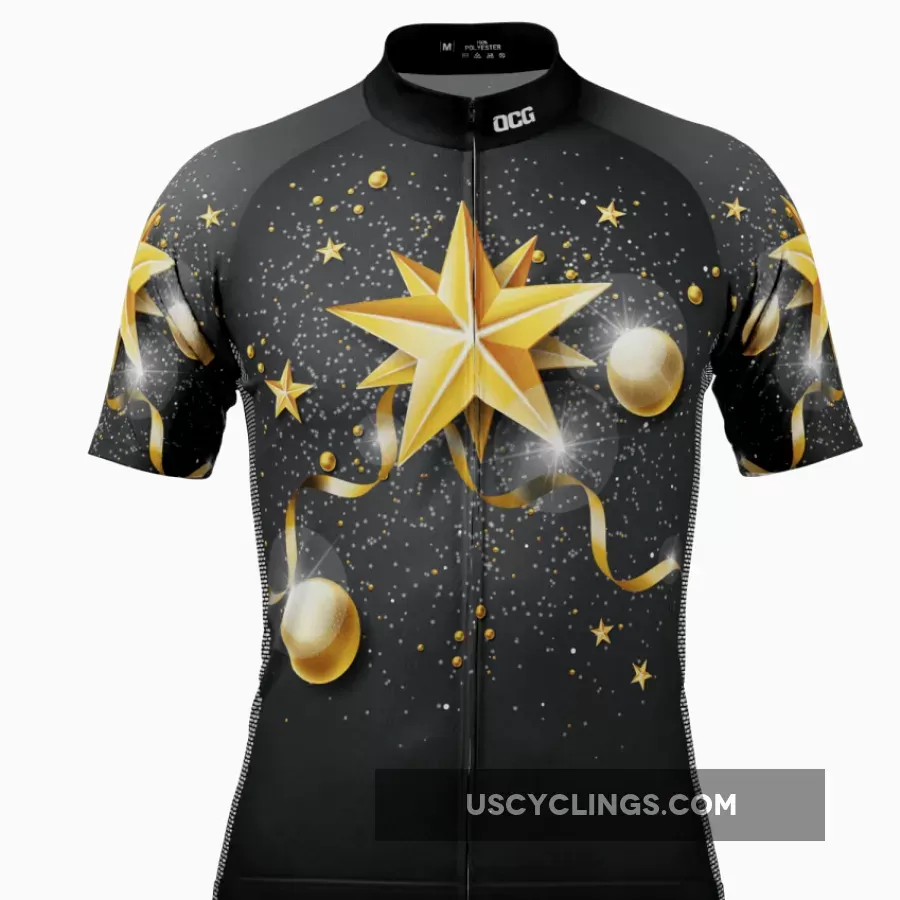 Men's Christmas Star Short Sleeve Cycling Jersey