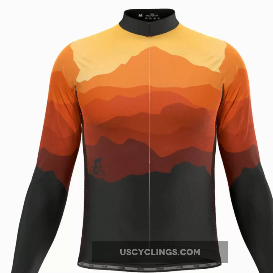 Men's Ride Free Sunset Long Sleeve Cycling Jersey For Sale