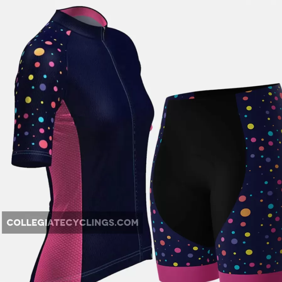 Women's Rainbow Polka Dot Cycling Kit Online