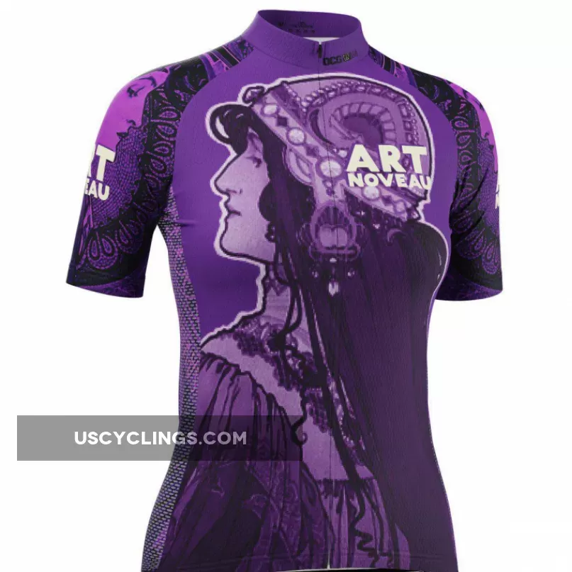 Women's Art Noveau Short Sleeve Cycling Jersey For Sale