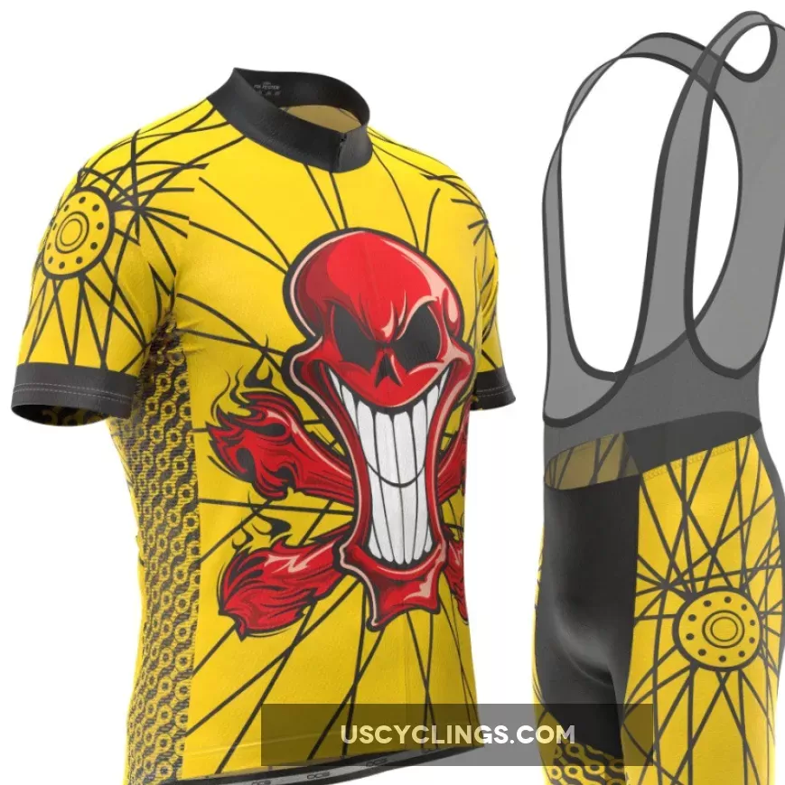 Men's Flaming Red Skull Short Sleeve Cycling Kit Online