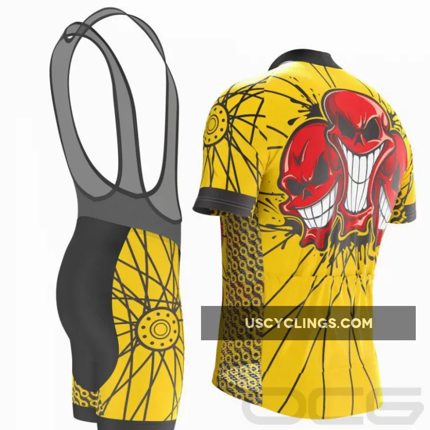 Men's Flaming Red Skull Short Sleeve Cycling Kit Online