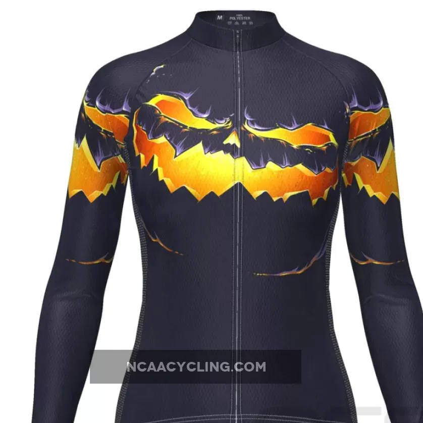 Women's Purple Pumpkin Eater Long Sleeve Cycling Jersey