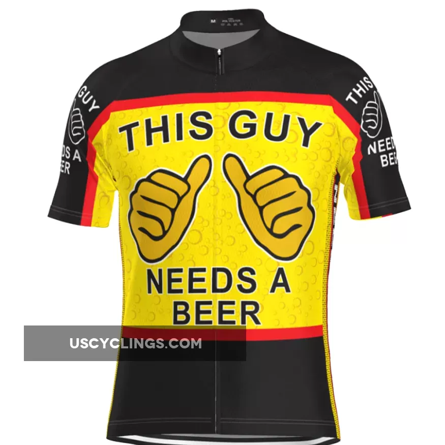 Men's This Guy Needs A Beer Short Sleeve Cycling Jersey Online