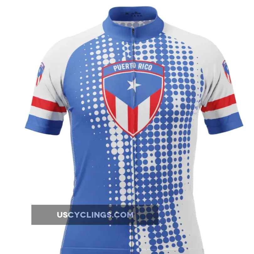Men's Puerto Rico Flag Short Sleeve Cycling Jersey