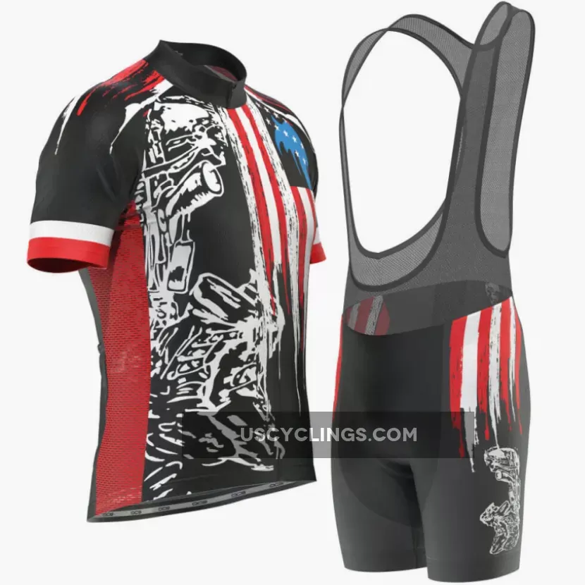 Men's Honor The Fallen USA Flag Short Sleeve Cycling Kit Online