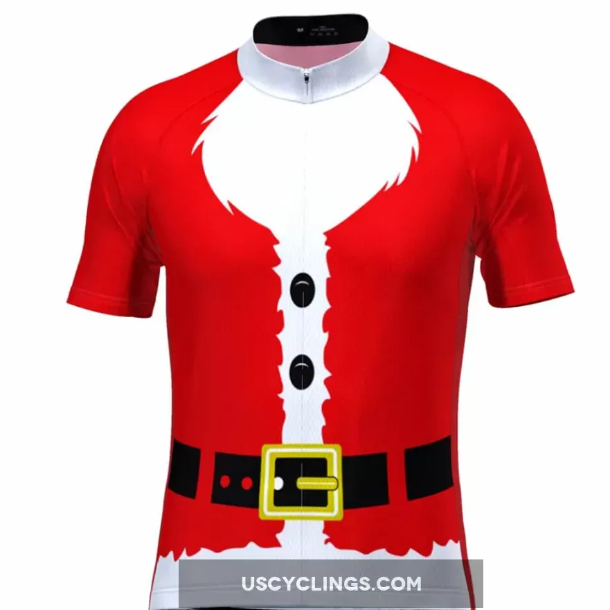 Men's Bearded Santa Claus Suit Christmas Cycling Jersey