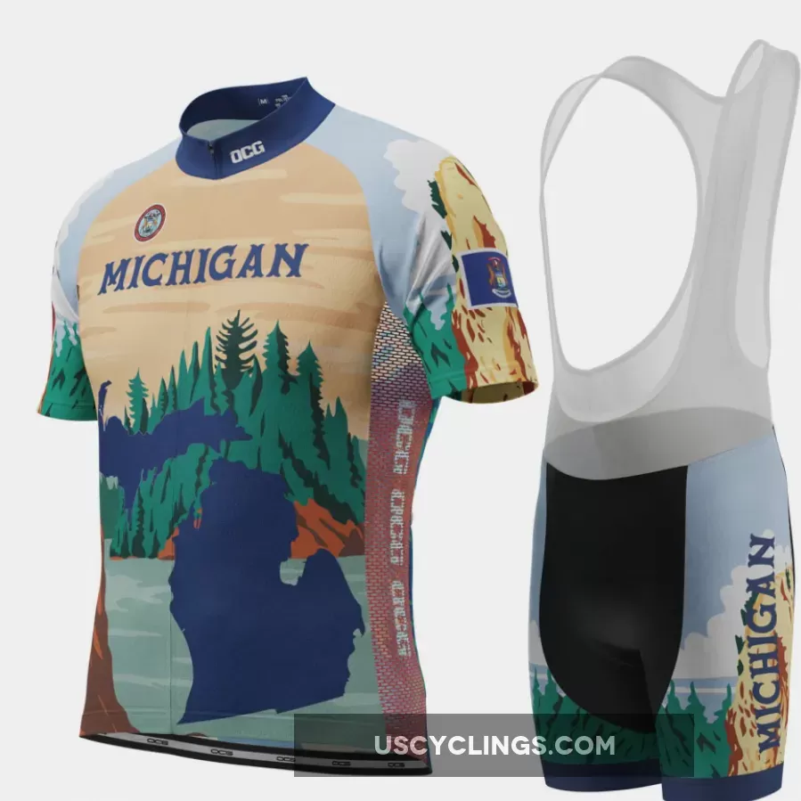 Online Men's Michigan Home Is Where The Hand Is Short Sleeve Cycling Kit