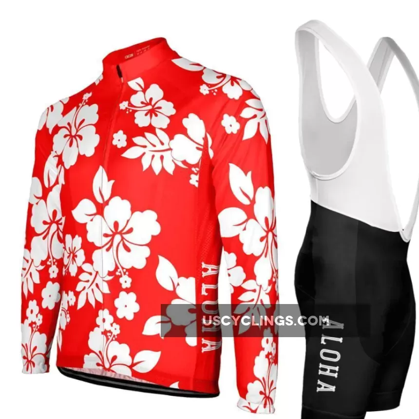 Hawaiian Shirt Aloha Floral Long Sleeve Pro-Band Cycling Kit For Sale