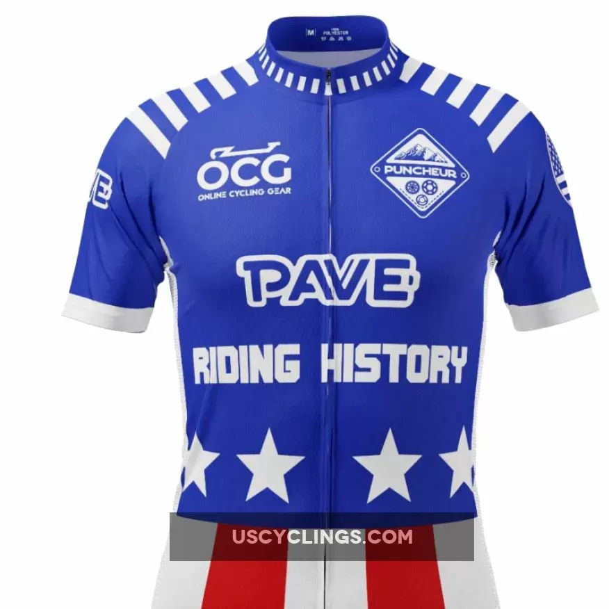 PAVE Athletic Blue Americas Short Sleeve Cycling Jersey