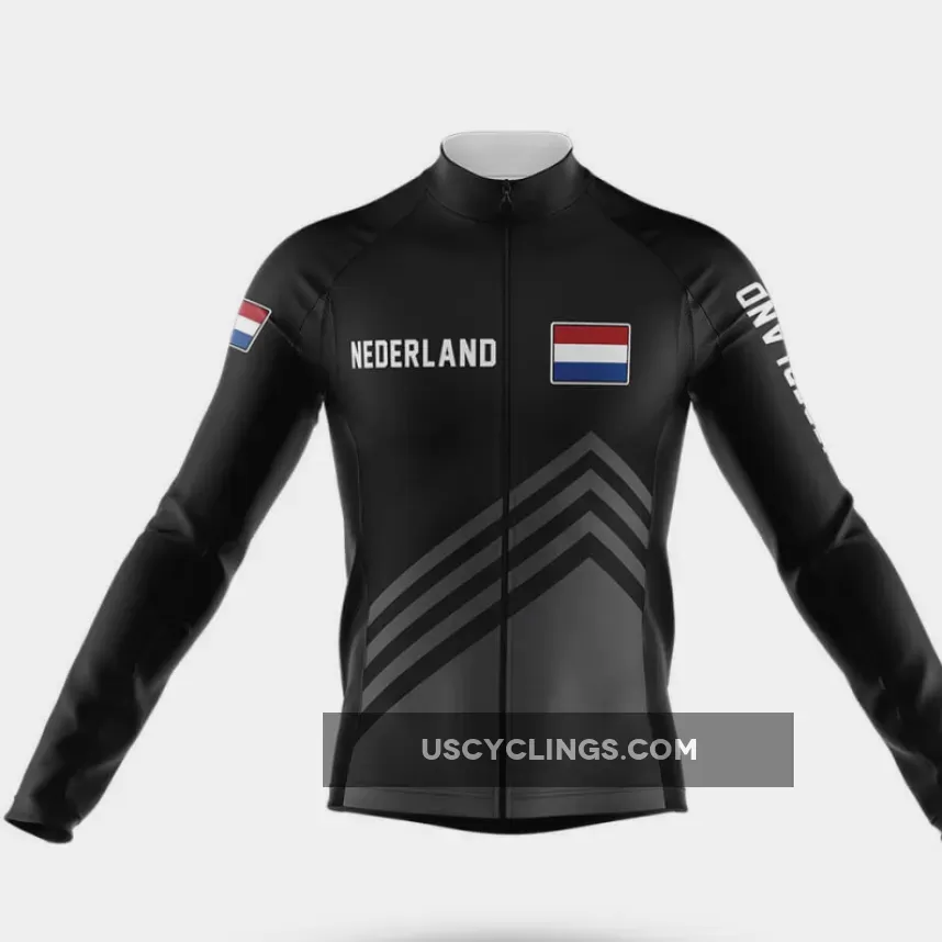 Nederland S5 Black - Men's Cycling Kit / Long Sleeve Jersey