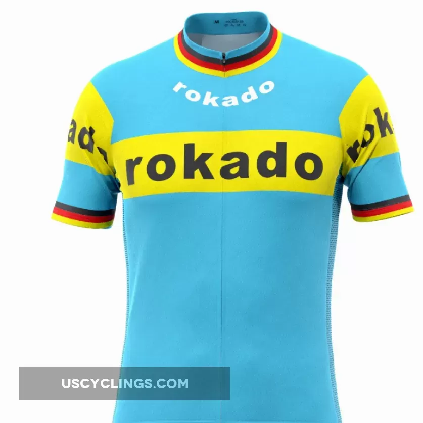 Men's Retro 1973 Team Rokado German Cycling Jersey New Releases