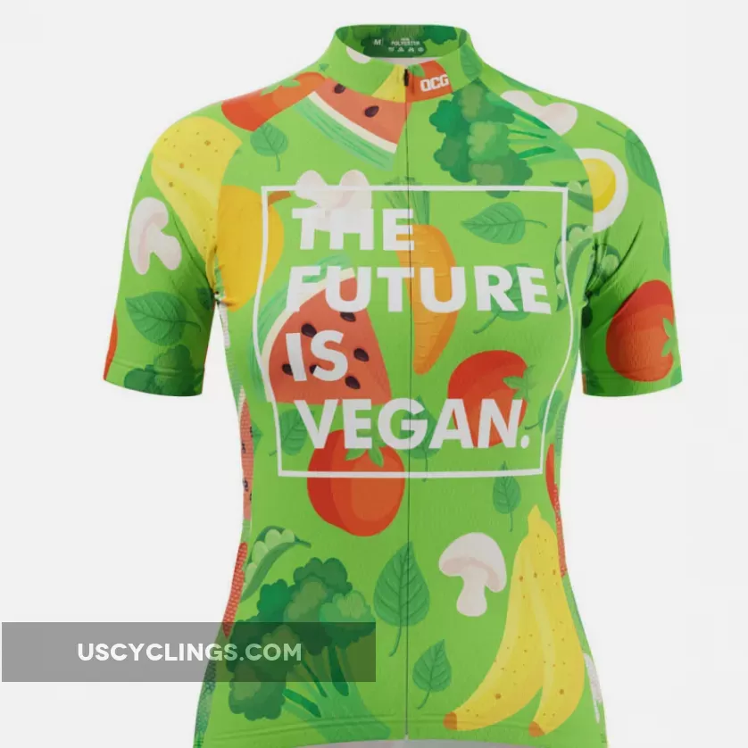 Online Women's The Future Is Vegan Short Sleeve Cycling Jersey