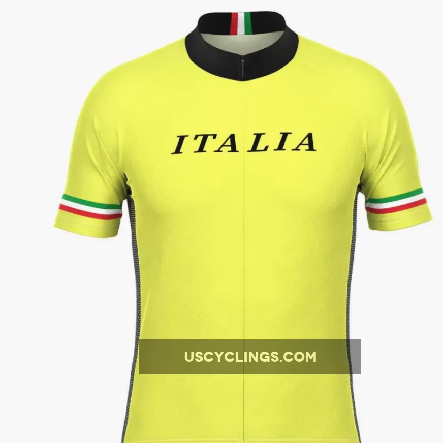 Men's High Visibility Italia Short Sleeve Cycling Jersey italia cycling jersey