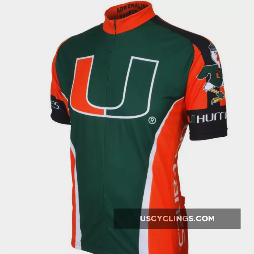 UM UNIVERSITY OF MIAMI HURRICANES Short Sleeve Cycling Jersey New Releases