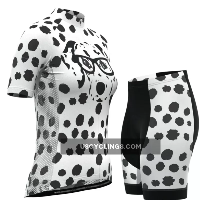 Women's Dalmatian Dog Short Sleeve Cycling Kit For Sale