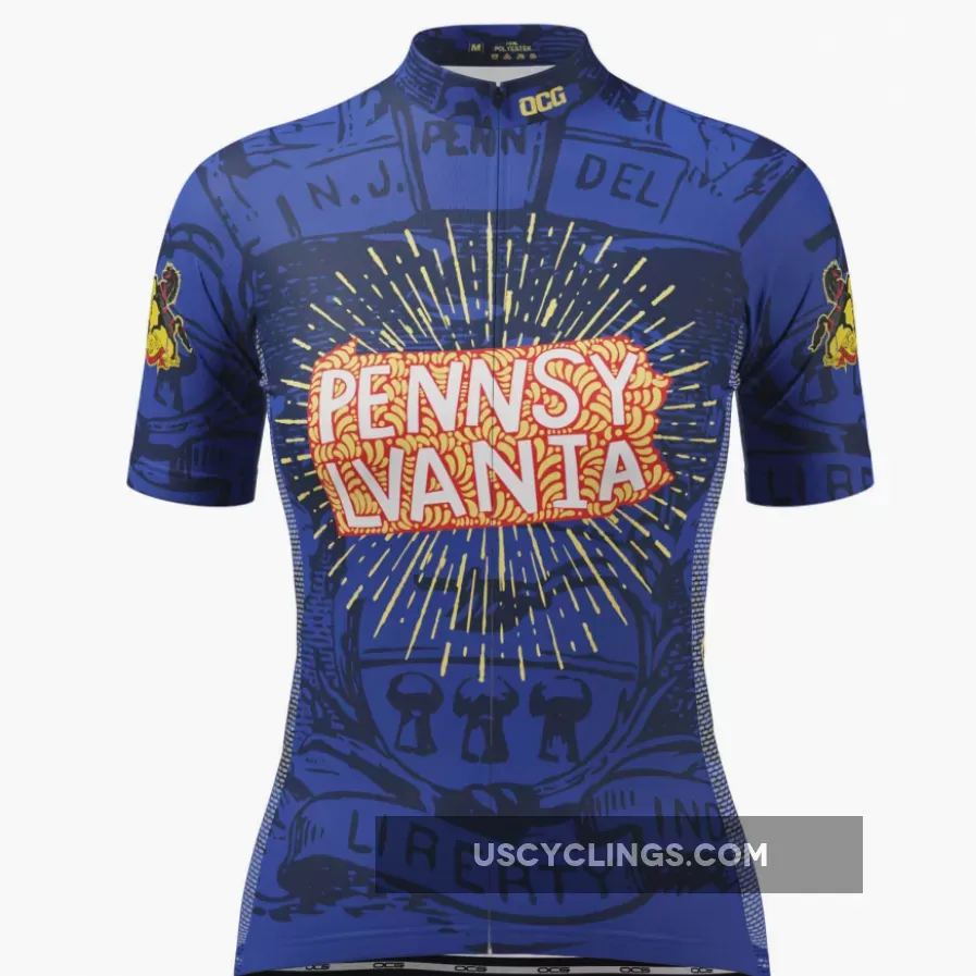 Women's Pennsylvania USA State Short Sleeve Cycling Jersey New Releases