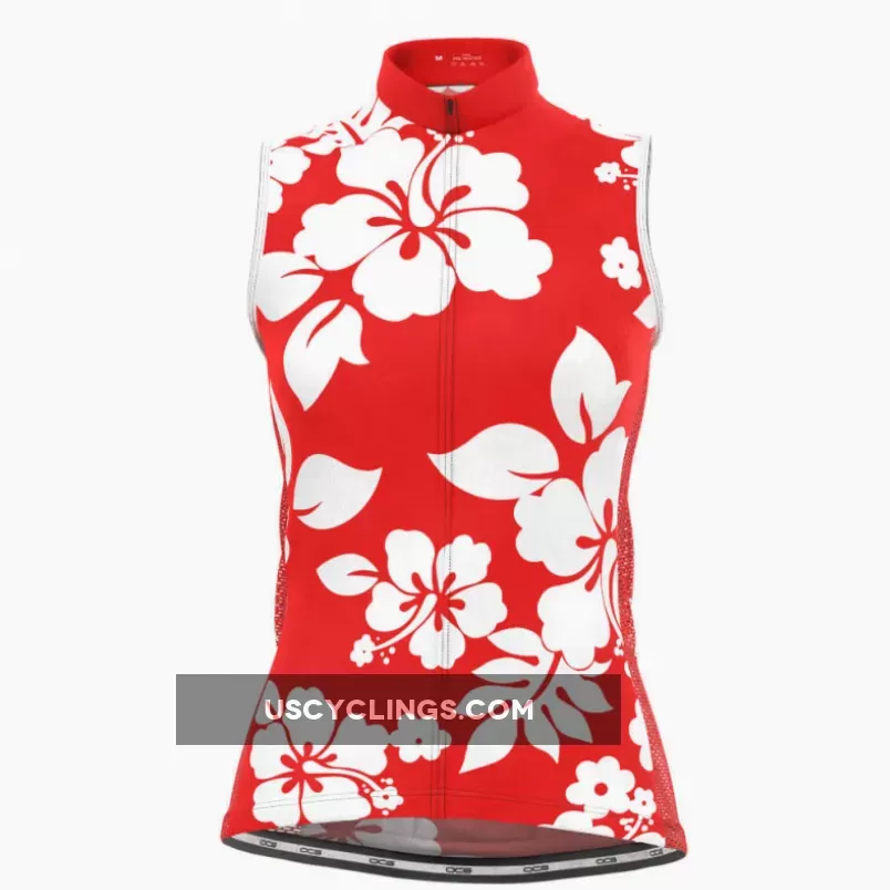 Women's Hawaiian Aloha Floral Sleeveless Cycling Jersey #womens cycling sleeveless jersey