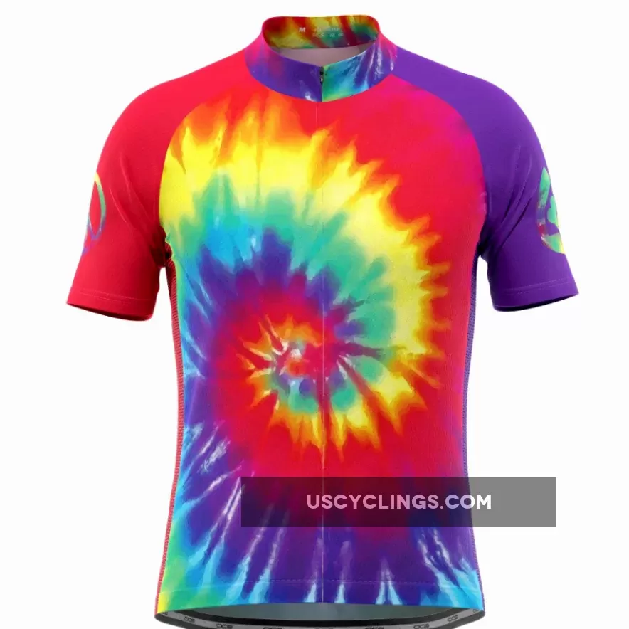 Men's Tie Dye Short Sleeve Cycling Jersey For Sale