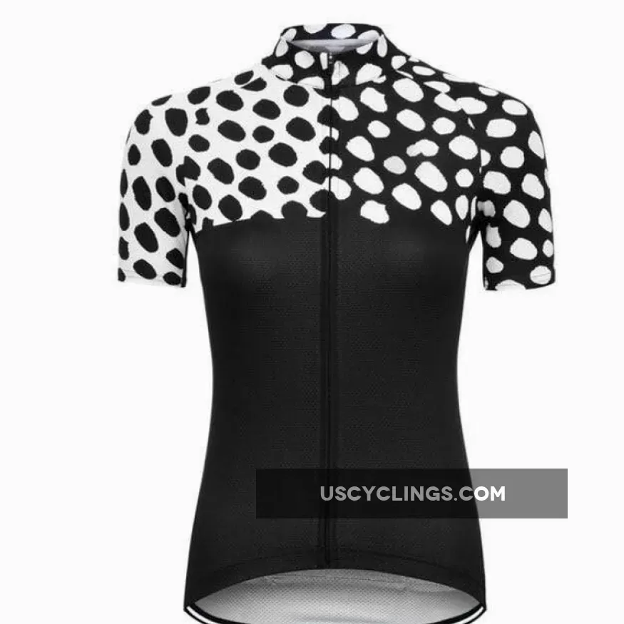 Women's Leopard Spots Black Cycling Jersey New Releases
