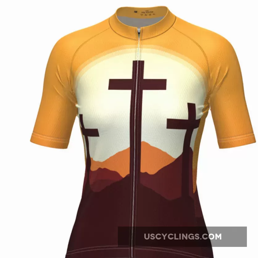Women's Three Cross Christian Faith Cycling Jersey / christian cycling