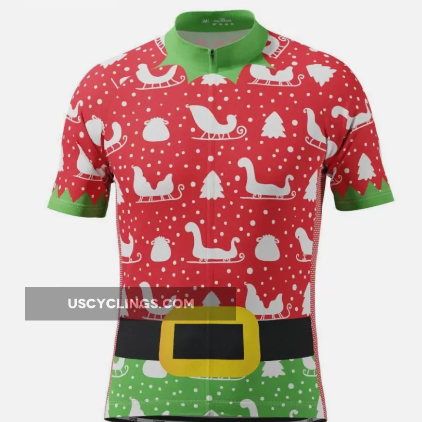 New Releases Men's Christmas Elf Season To Ride Short Sleeve Cycling Jersey