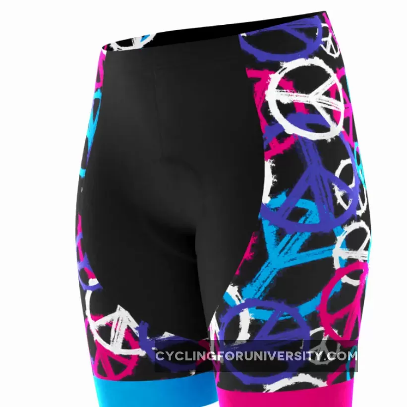 Women's Purple Peace Padded Cycling Shorts For Sale