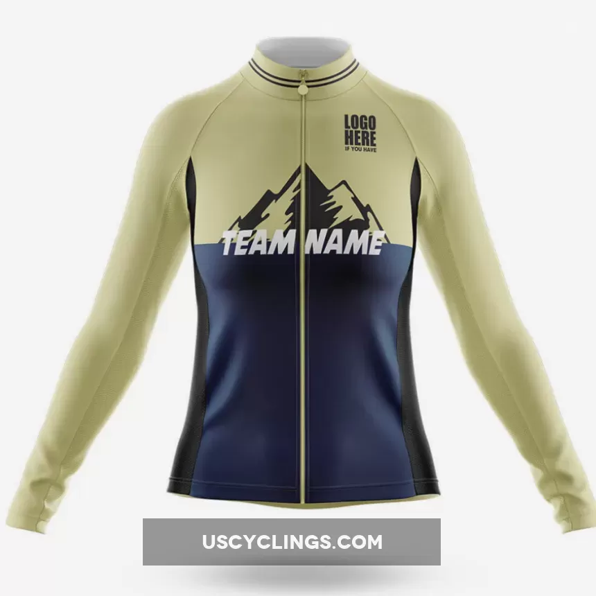 Custom Team Name V3 Navy - Women's Cycling Kit / Long Sleeve Jersey