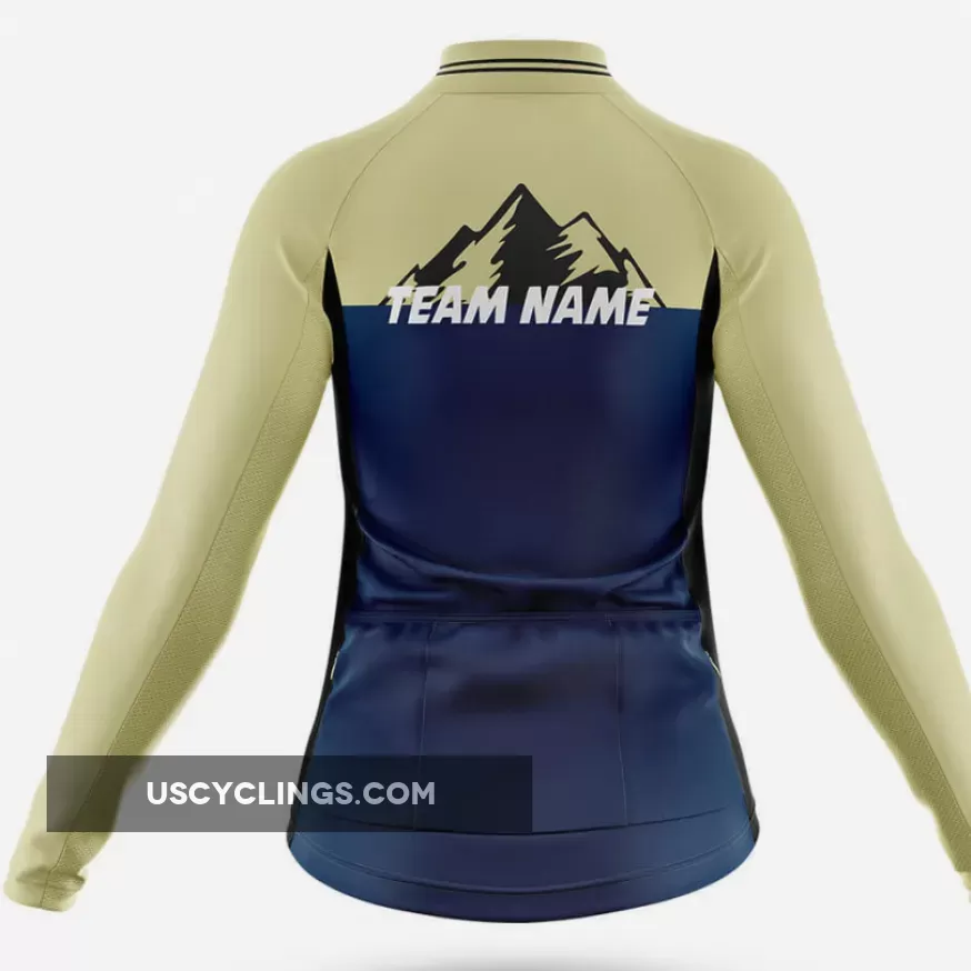 Custom Team Name V3 Navy - Women's Cycling Kit / Long Sleeve Jersey