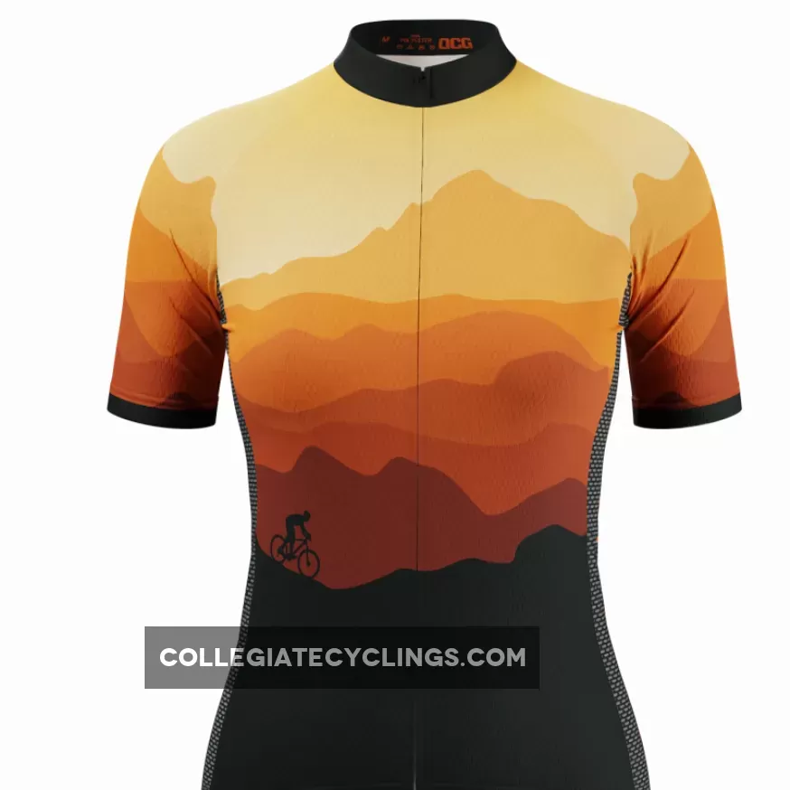 Women's Ride Free Sunset Short Sleeve Cycling Jersey For Sale