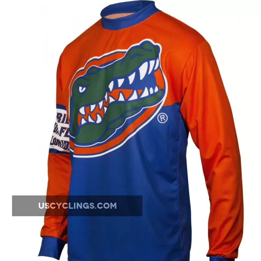 NCAA UF University of Florida Gators Long Sleeve MTB Bike Cycling Jerseys