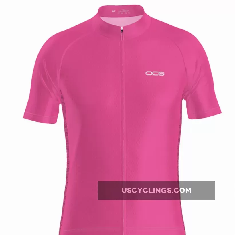 Men's OCG Plain Color Block Short Sleeve Cycling Jersey - plain black jersey