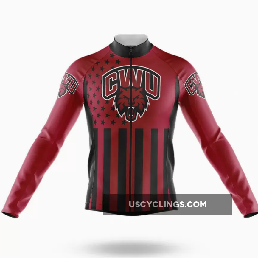 Central Washington University USA Long Sleeve Cycling Jersey