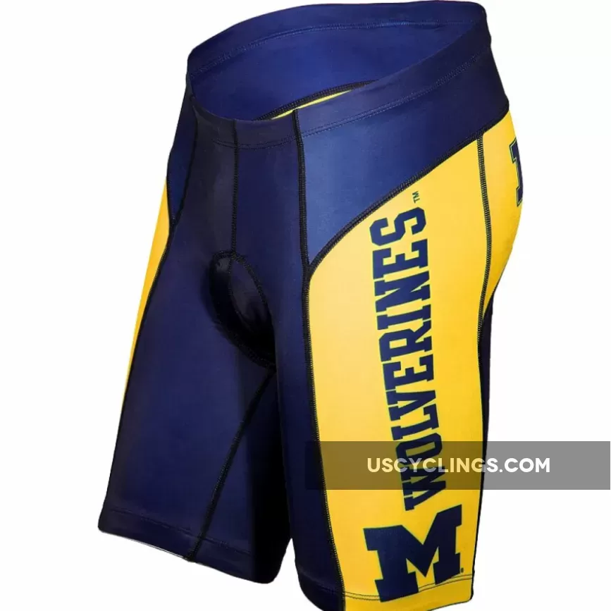Michigan University Wolverines Cycling Shorts College